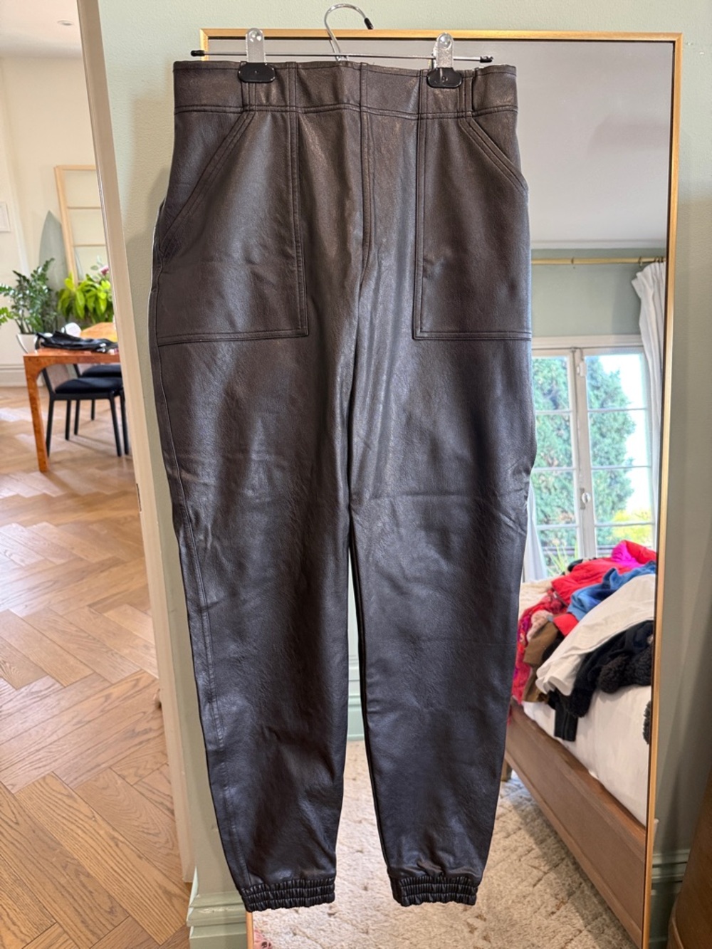 Spanx Women's Leather Jogger Pants - Black